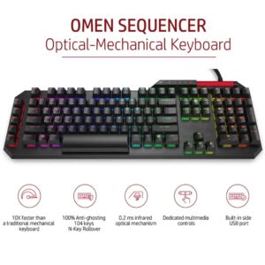 Omen by HP Sequencer Wired USB Mechanical Optical Gaming Keyboard